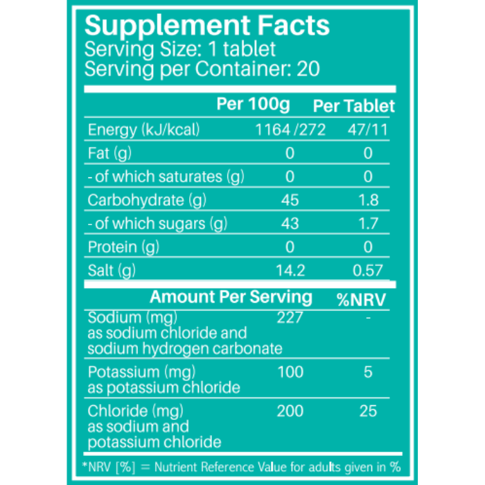 Sunshine Nutrition Electrolyte Effervescent Orange Tablets 20's